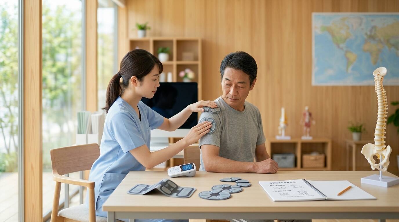 身体の曲面に貼るEMSパッドで確認したい密着性